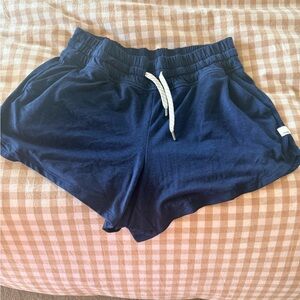 Vuori Navy Pull‑On Athletic Shorts with Drawstring